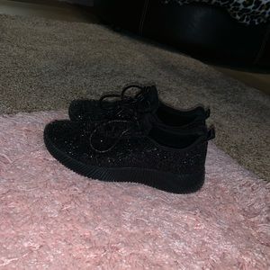 Black sparkly sneakers